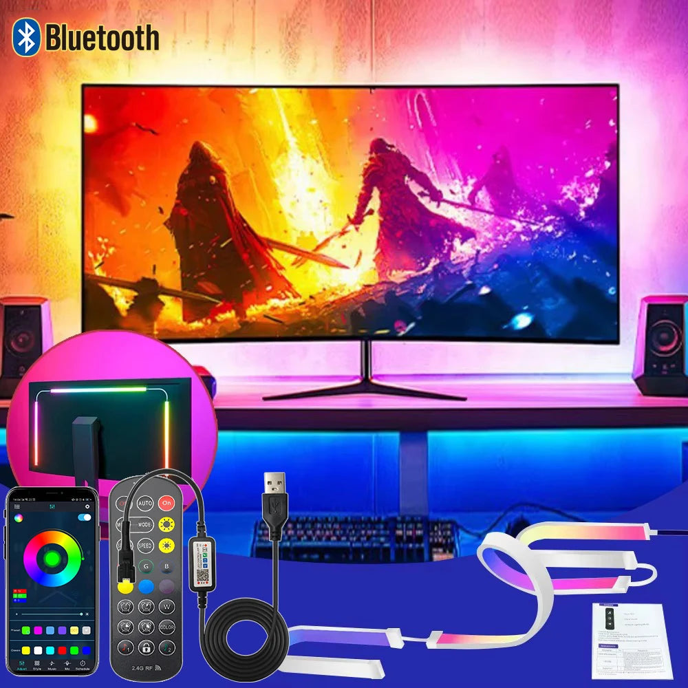 Gaming Lights Music Sync Strip Smart Ambient Lighting PC Display Backlight Strip Smart Control RGBIC DIY Party Screen Light Game