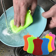 Kitchen Silicone Sponge Dish Washing Scrubber Household Dishes Cleaning Sponge Kitchen Gadgets Brush Accessories
