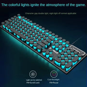 Eweadn GX330 Wired Keyboard Mouse Set Retro Punk ABS Keycaps Gaming Keyboard Mouse Headphones family Office PC Gamer Laptop Gift