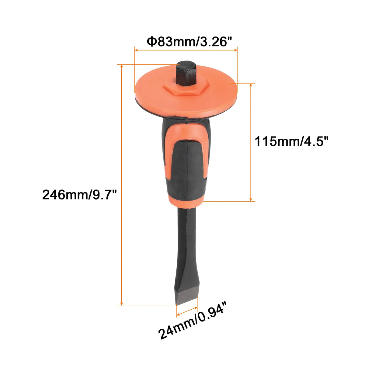 Masonry Chisel 9.8" 11.8" Pointed Head Rock 9.7" 11.4" Flat Head Rock Concrete Mortar Stone Brick Chisel with Hand Guard