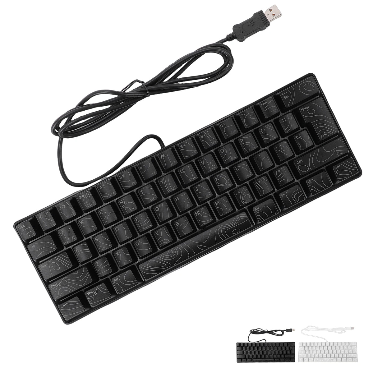 60% Gaming Keyboard 61 Key RGB Gaming Keyboard Mechanical RGB Backlit Ergonomic Design Wired Keyboard Mechanical Gaming Keyboard