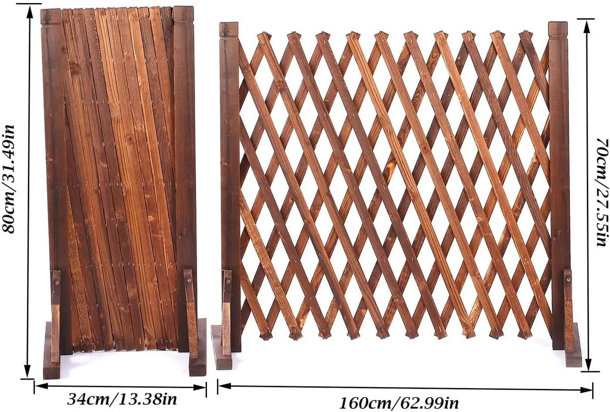 Garden Fence Wood Garden Fencing 2 Pack Extendable Instant Fence Wooden Garden Fence Expandable Freestanding Wood Garden Trellis
