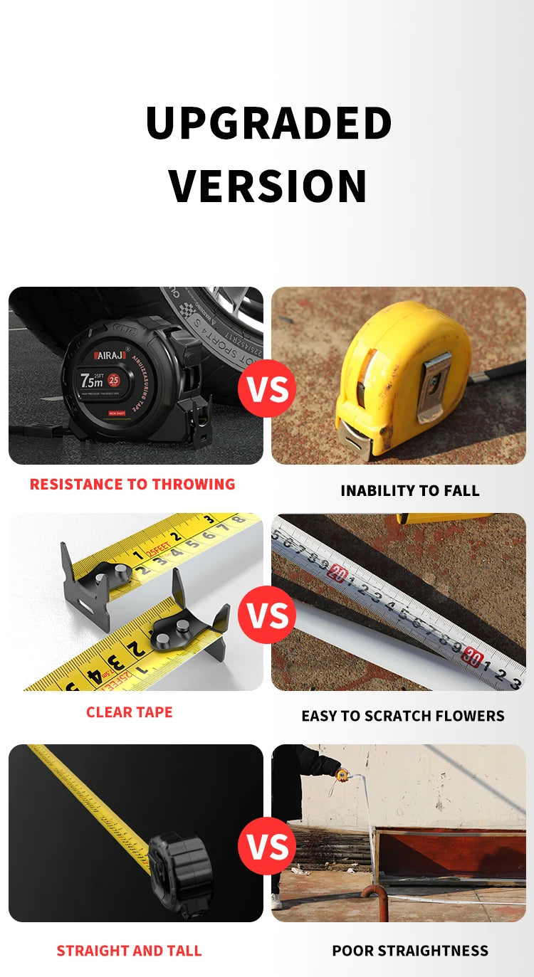 3m/5m/7.5m Tape Measure, Easy Read Measuring Tape Retractable With Lock,Ft/Metric