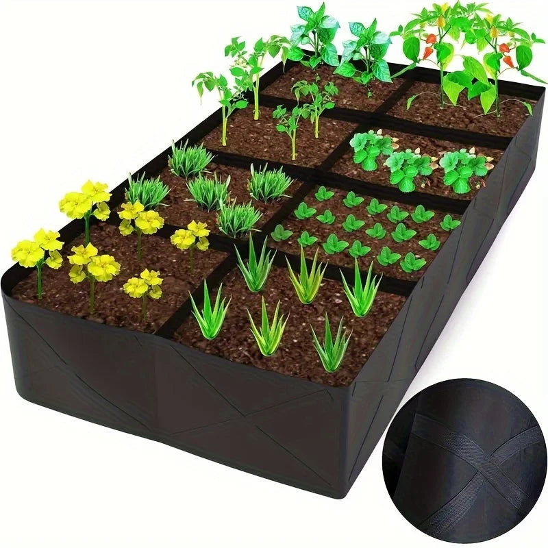 Extra Large 8-grid Elevated Garden Bed Set, Durable Rectangular Planting Box, Suitable for Growing Vegetables and Flowers
