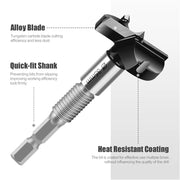 A Set of 10 Woodworking Hole-Making Tools Including Threaded Enlarging Drills and Extended Woodworking Hole-Making Drill Bits