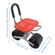 Garden Seat Cart Increase Efficiency Garden Rolling Work Seat Iron Labor Saving  Adjustable for Farm