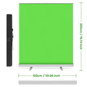 Green Screen,Portable Pull Up Wrinkle Resistant Polyester Green Background Screen, Chroma Key Green Panel For Video Live Game