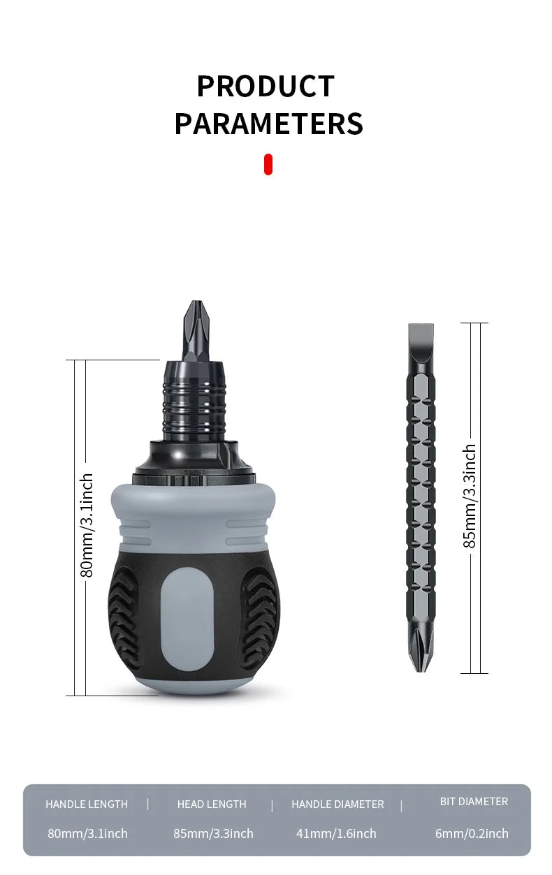 Premium Ergonomic Ratchet Screwdriver Set - Double-Headed, Labor-Saving, Comfort Grip for Max Efficiency & Durability