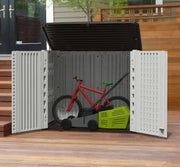 Prefabricated Plastic Outdoor Gardening Workshop Tool Horizontal Storage Shed