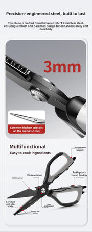 Kitchen Scissors All Purpose  kitchen gadgets utensils Stainless Steel Cooking Shears for Cutting Meat Food Fish Poultry