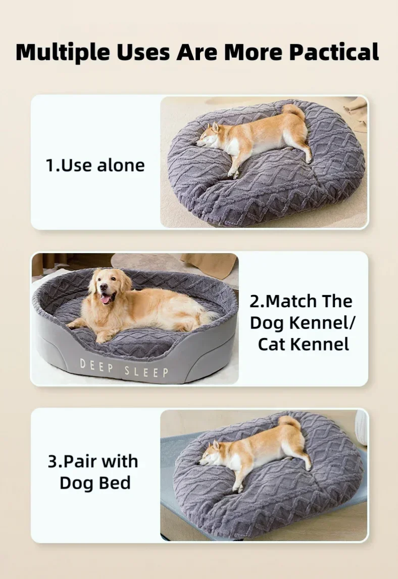 Dog Bed for Small Medium Large Dogs Cats Sleeping Mats Breathable Soft Puppy Bed Durable Calming Non-Slip Bottom Pet Supplies