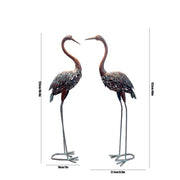 Garden crane statue outdoors, standing heron garden statue, metal tall bird art garden sculpture for patio lawn patio ornaments