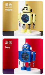 2025 Robot Smart Alarm Clock Led Wake-up Light Luminous Snooze Living Room Bedroom Desk Clock Children's Gifts Home Decoration