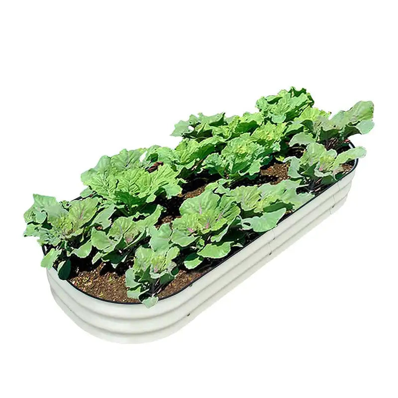 Metal Raised Garden Beds Land Guard Galvanized Raised Garden Bed Kit - Oval Large Metal Planter Garden Boxes