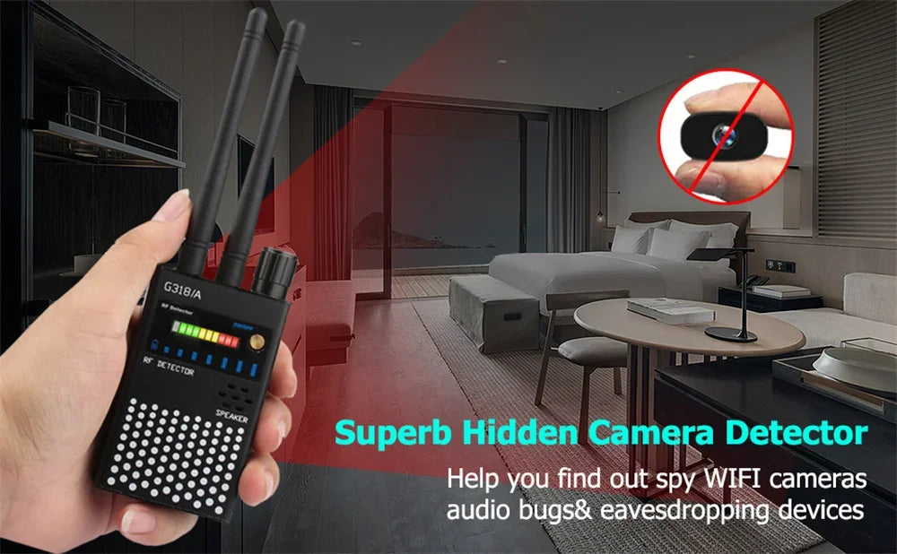 Anti Spy Hidden Camera RF Detector bug Finder GPS Tracker 4G 5G Mobile Signal WiFi bluetooth Scanner Find Out Spy Gadgets Detect