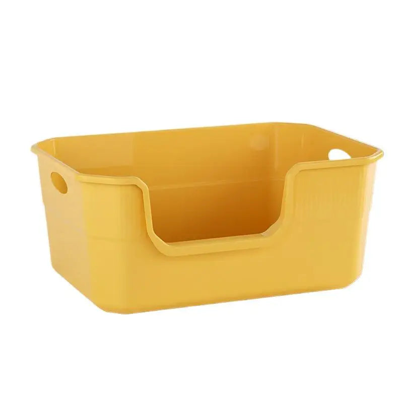 ♥Extra Large Cat Litter Box;Semi-Enclosed & Open Design, Anti-Splash Cat Toilet with High Sides