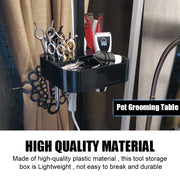 Dog Cat Supplies Groomer Tool On the bracket Table Scissors Dog Comb Boxes Pet Grooming Tools Plastic Storage Box