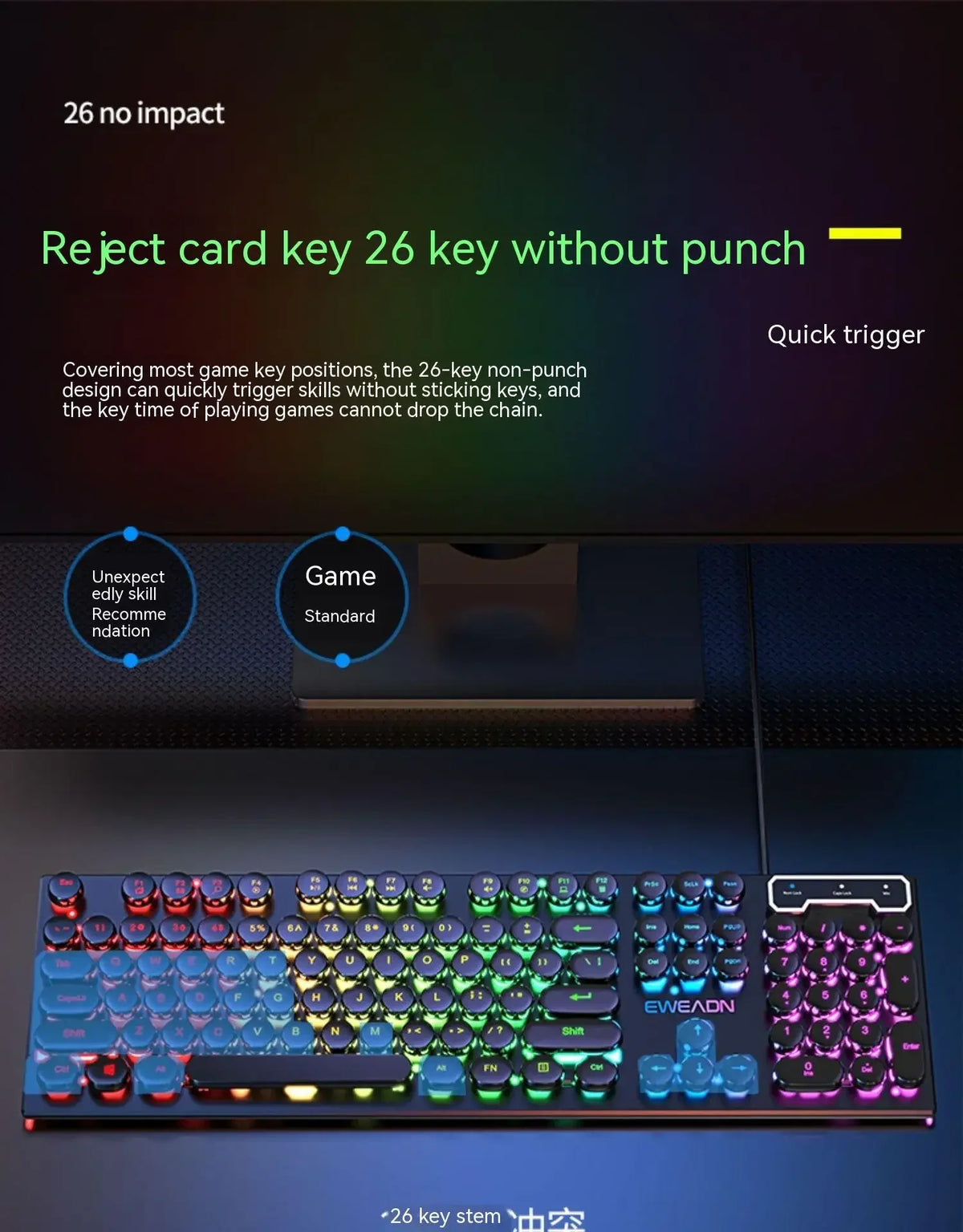 Eweadn GX330 Wired Keyboard Mouse Set Retro Punk ABS Keycaps Gaming Keyboard Mouse Headphones family Office PC Gamer Laptop Gift