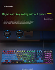 Eweadn GX330 Wired Keyboard Mouse Set Retro Punk ABS Keycaps Gaming Keyboard Mouse Headphones family Office PC Gamer Laptop Gift