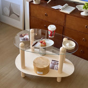 Household Living Room Simple Coffee Table Double Transparent Side Tables Modern Aesthetic Home Furniture Decoration Ornaments