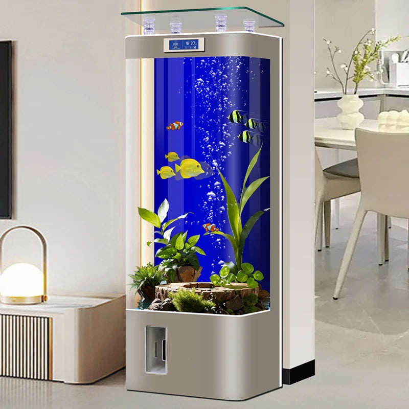 Fish Tanks Accessories New Style Aquarium Fish Bowl Modern Equipment Accent Decoration Aquarium Floor Furniture Acquario Lsyg