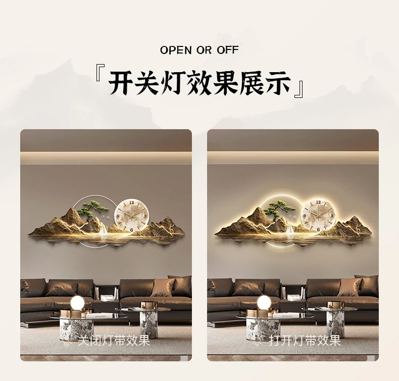 Living Room Wall Clocks Art Mural Luxury Large Aesthetic Modern Wall Watch Creative Large Silent Reloj De Pared Home Decoration