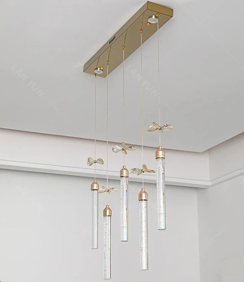 Modern home decoration salon lamps for living room smart crystal Pendant lights dining room indoor lighting