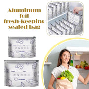 Sealed Food Storage Bag Aluminum Foil Reusable Freezer Bag Fresh Keeping Container Leakproof Meal Prep Kitchen Storage Organizer