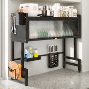 Kitchen Drain Shelf Steel Multi Organizer Cabinet Multi-Functional Kitchen Storage Rack Large Over The Sink Dish Rack with Cover