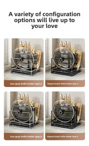 Kitchen Knife Holder Wall Mounted Multifunctional Storage Rack Countertop Cutting Board Rack Cage Tool Storage Rack