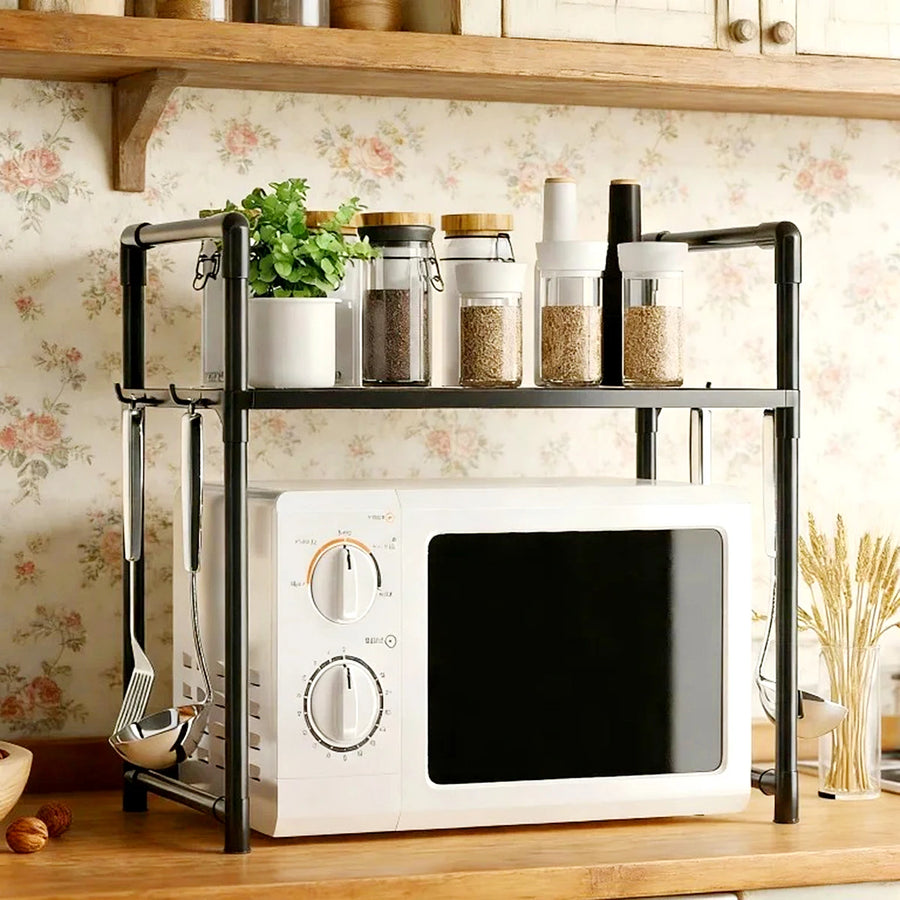 Kitchen Storage Rack Microwave Shelf Condiment Organizer Shelf Multi-Layer Simple Countertop Tidying Shelves Kitchen Accessories
