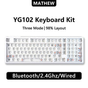 YG102 Mechanical Gaming Keyboard Kit, 102 Keys RGB Backlit Programmable Keyboard, 96% Wireless Computer Keyboard with PC Plate