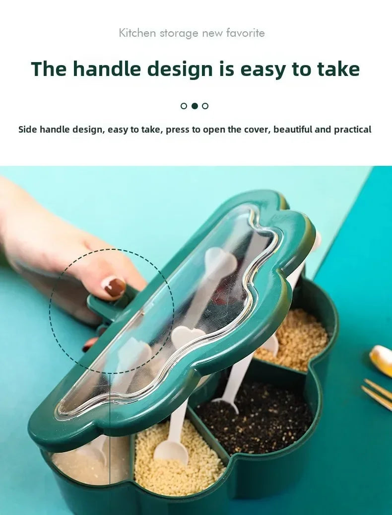 Kitchen 6-in-1 Seasoning Box Set Pepper Sugar Bowl Salt Spices Stirring Storage Jars Gadget Accessories Condiment Container Jar