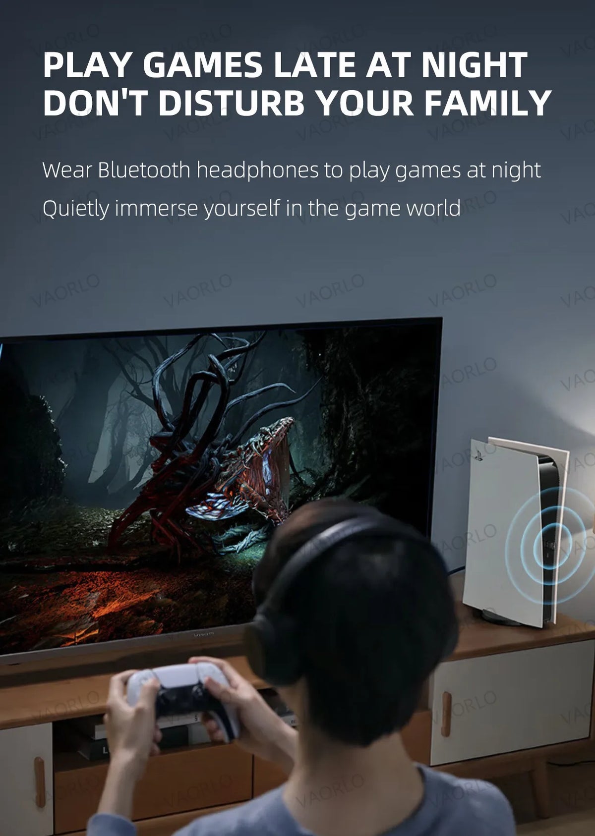 for PS5 PS4 TV Computer Bluetooth Headset Wireless Audio Transmitter Bluetooth 5.3 Audio Adapter Driver-free/Plug and Play