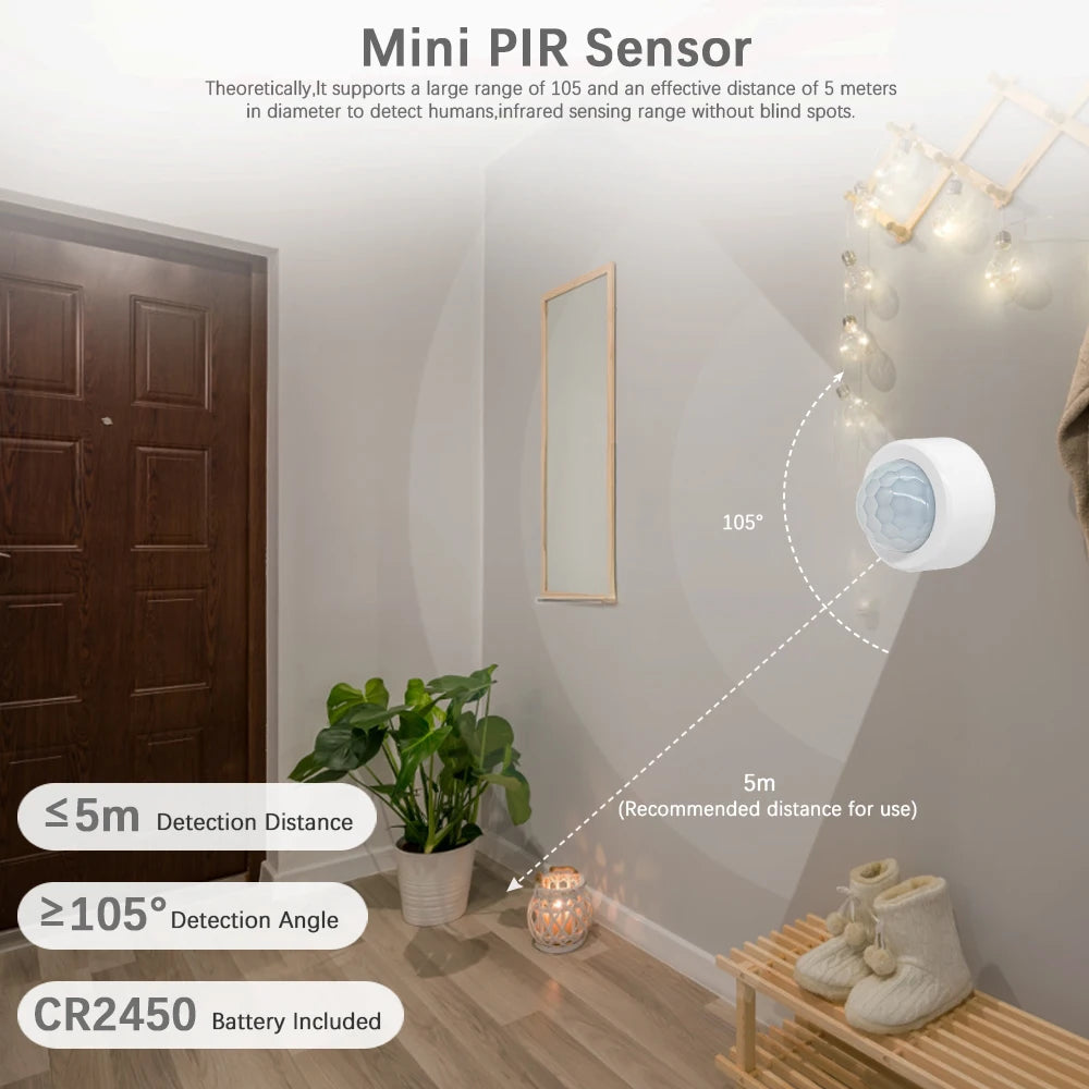 Smart Home Security Alarm Zigbee PIR Motion Sensor Wireless Infrared Detector Human Body Movement Sensor for Home Automation
