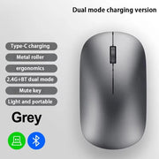 Wireless Mouse Bluetooth Silent 2.4G Dual-mode Type-C Charging Ergonomic Morandi Portable Laptop Office Gaming Mouse