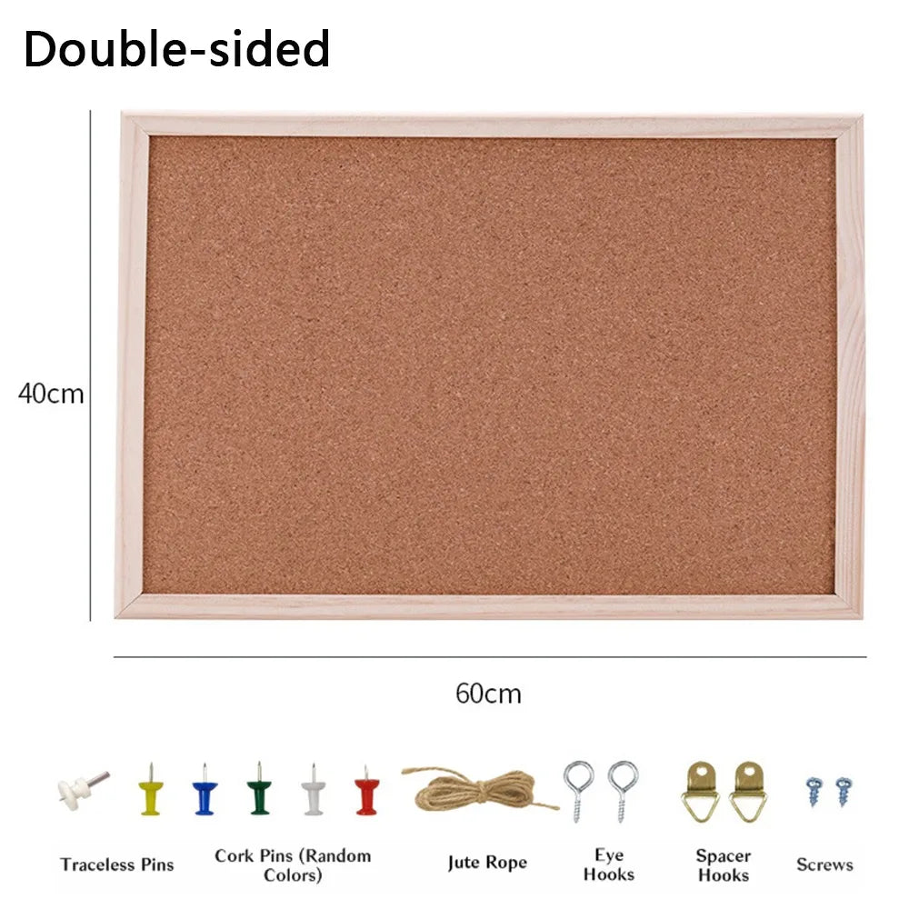 Home Decor DIY Cork Display Panel Soft Decorative Cork Board Wood Hanging Photo Background