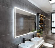 Smart Bathroom Mirror, Toilet, Washroom, Wall Mounted, LED Light Mirror, Anti Fog, Defogging, Bathroom Mirror, with Time Display