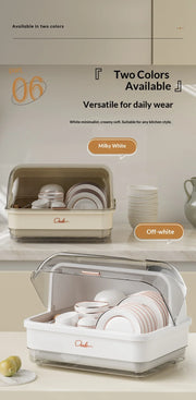 Kitchen Flip-up Drainer Dish Cabinet Household Multi-functional Moisture-proof Storage Organizer for Bowls and Utensils