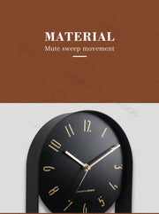 Bedroom Living Room Modern Decoration Single Pendulum Battery Driven Non Ticking Swinging Wall Clock