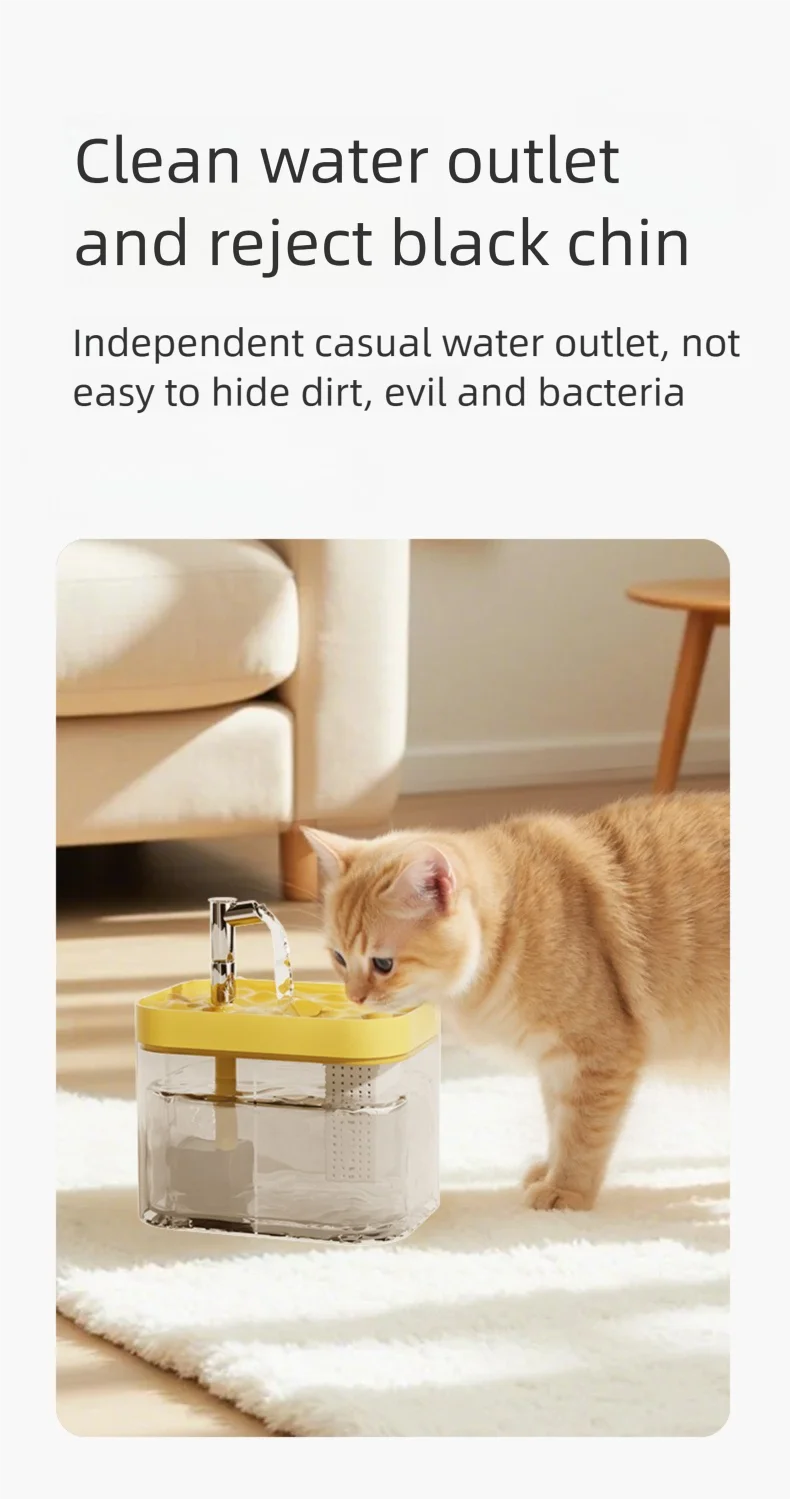 Cat Water Bowl Automatic Pet Fountain Cat Water Fountain Pet Water Dispenser Automatic Drinking Dispenser for Small Medium Pets