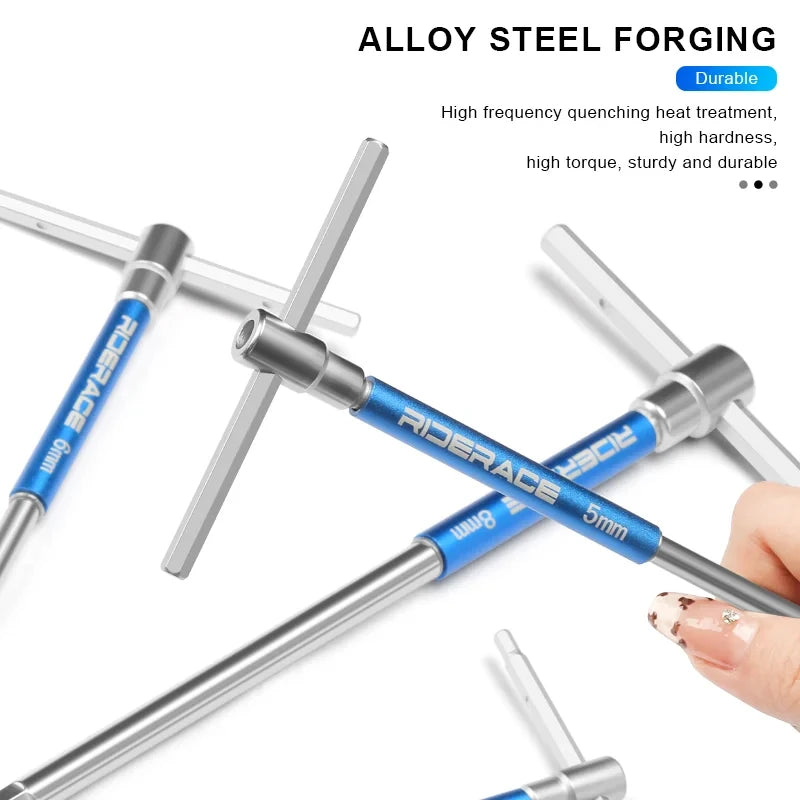 T-Handle Bicycle Hex Key Wrench Set 2-10mm CRV Steel Allen Key Bike Repair Tool for MTB Road Bike Maintenance Kit