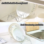 Kitchen Storage Draining 7/9 Slots Pot Lid Dish Rack Plates Metal Bowl Storage Holder Drying Stand Organizer Kitchen Tools