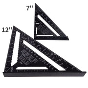 7''/12" Woodworking Tools Metal Carpenter Square Aluminum Alloy Protractor Miter Line Scriber Saw Guide Percision Carpentry Tool