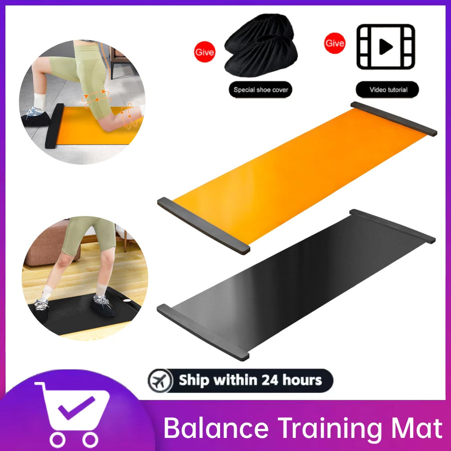 Yoga Practice Mat Pilates Sport Fitness Sliding Mat w/ Anti-Slip Layer Low-Impact Exercise Mat For Balance Training Core Workout