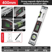 20-50cm Digital Spirit Level and Protractor Magnetic Spirit Level Bubble Level Aluminum Alloy Body Smart Level with Carrying Bag