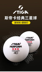 STIGA 3 Stars 40+ Table Tennis Balls ITTF ABS New Material Seamed Ping Pong Balls High Elasticity Durable Training Match Balls