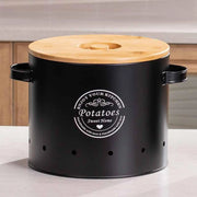 Vegetables Storage Bin Fresh Vegetable Keeper with Bamboo Lid and Handle Kitchen Organization Storage Jar for Counter Restaurant
