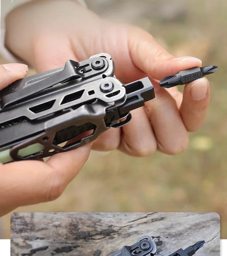 2025 New BHBT 19 in 1 Multi Tool Pliers with Damascus Blade Hoxagon Wrench Folding EDC Outdoor Camping Tools Home Repair