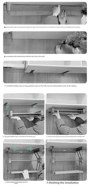 Kitchen Cabinet Lift Basket Storage Rack Condiment Dishes Pull-down Folding Kitchen Creative Home Organizer Holders Accessories